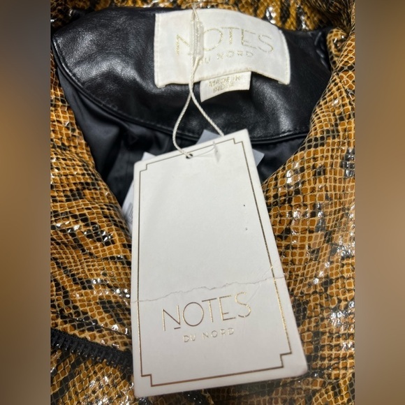 NWT NOTES DU NORD Mercy Snake-Embossed Leather Jacket Multi - Picture 12 of 13